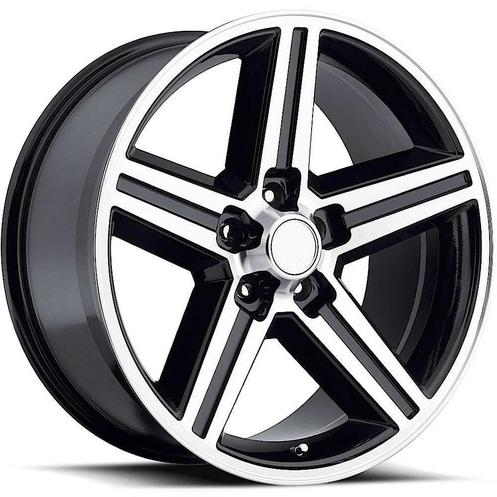Rev Replicas 652 Gloss Black with Machined Spoke Edges and Lip Wheel