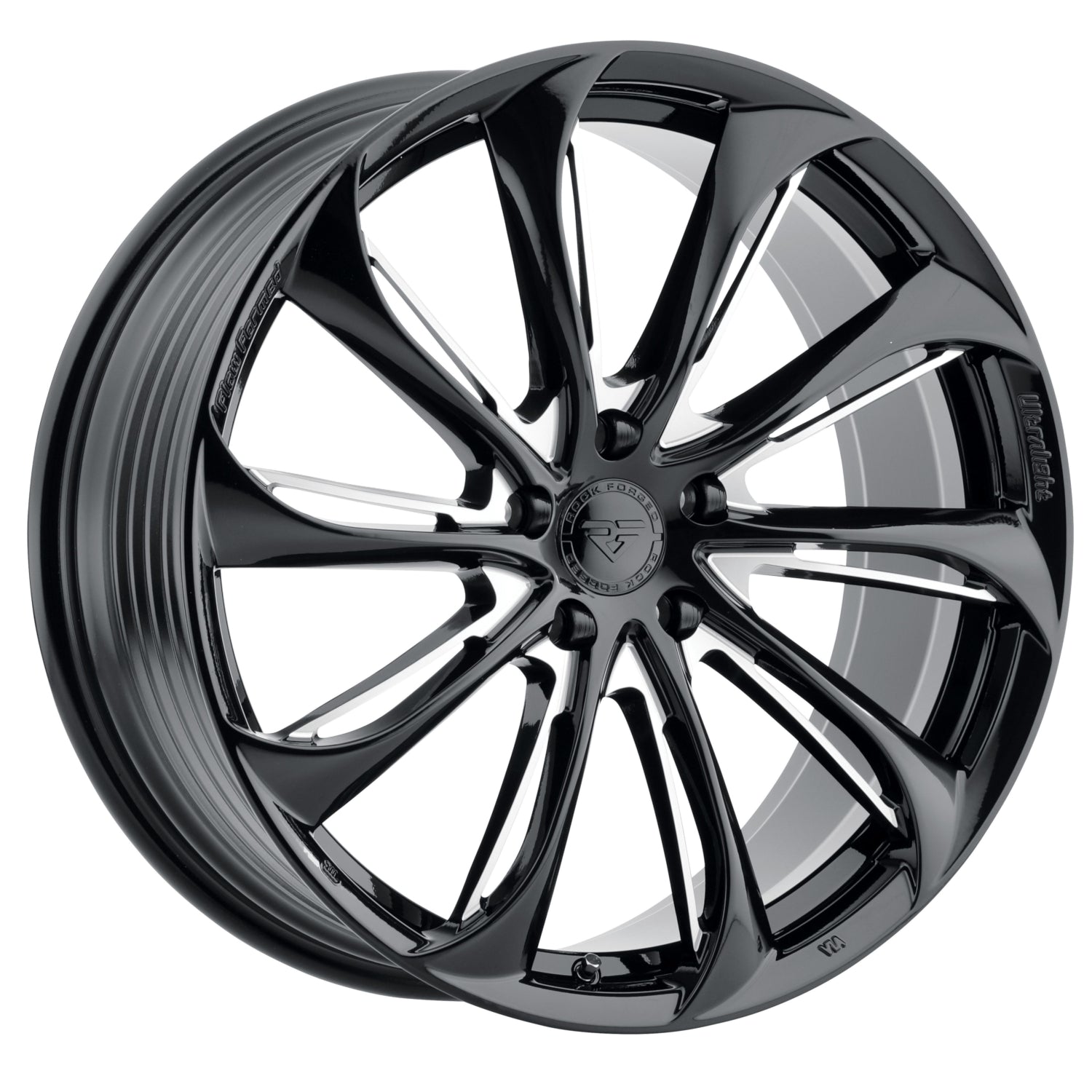Rock Forged FF25 Black with Milled Spoke Faces Wheel