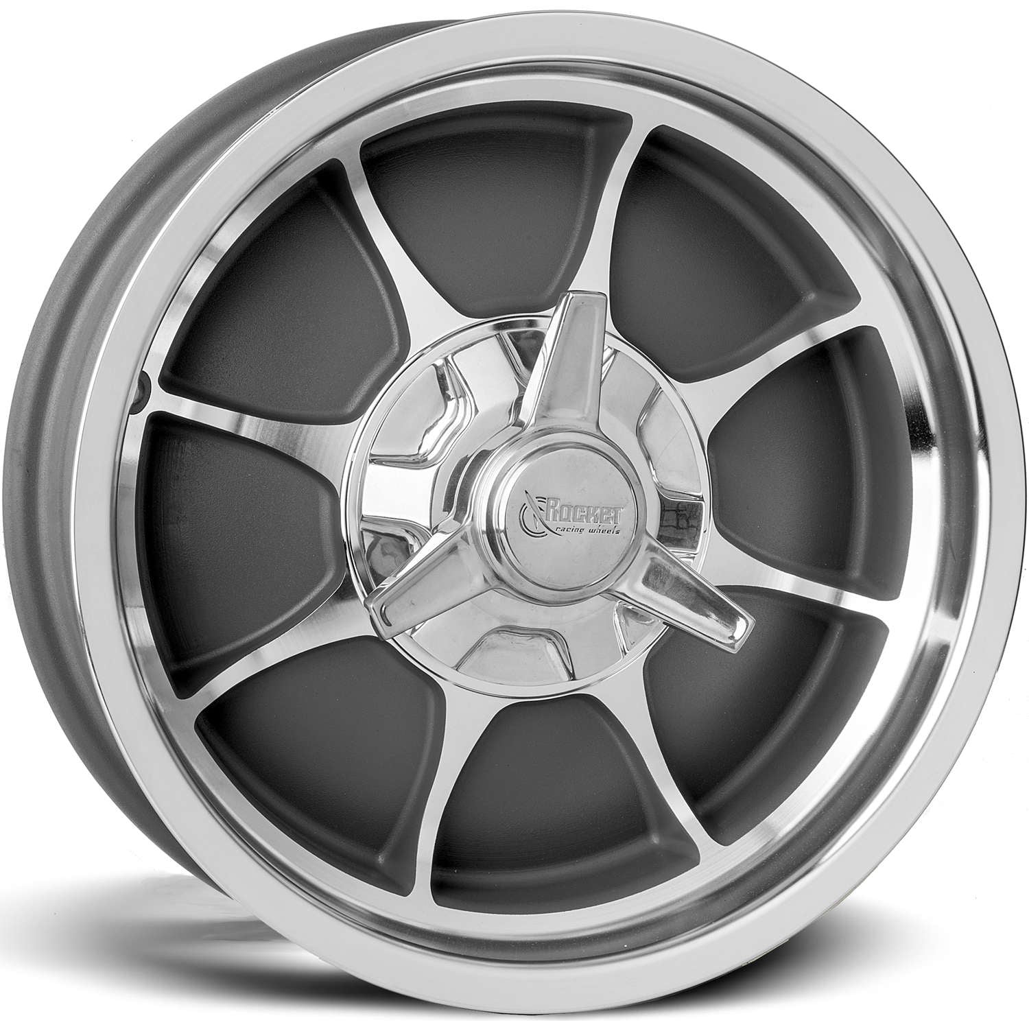 Rocket Racing Fire Gray with Machined Spoke Faces and Lip