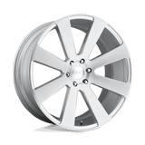 DUB 1PC S213 8-BALL 24x10 +30mm Gloss Silver Brushed