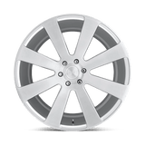 DUB 1PC 8 Ball 24x10 +20mm Silver with Brushed Machined Spokes and Outer Lip (6x139.7)