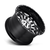 Fuel 2PC D270 SLEDGE 20x10 -18mm Chrome Plated Gloss Black Lip