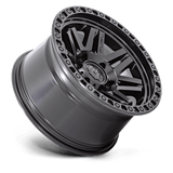 Fuel 1PC Syndicate 17x9 +1mm Blackout Black with Simulated Beadlock