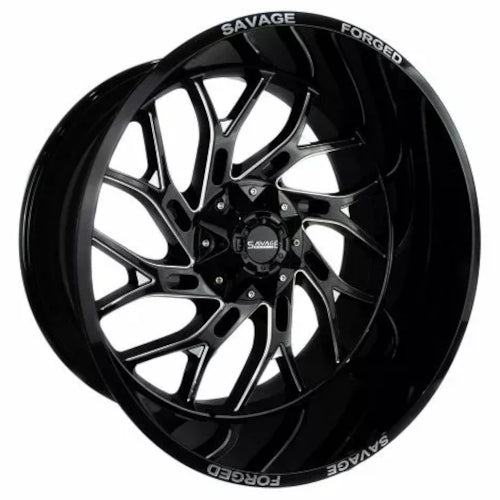 Savage Flow Forged SA873 Gloss Black with Milled Spoke Edges Wheel