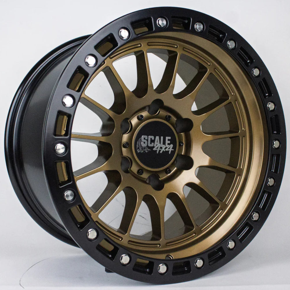 Scale 4x4 S04 Matte Bronze with a Black Simulated Beadlock