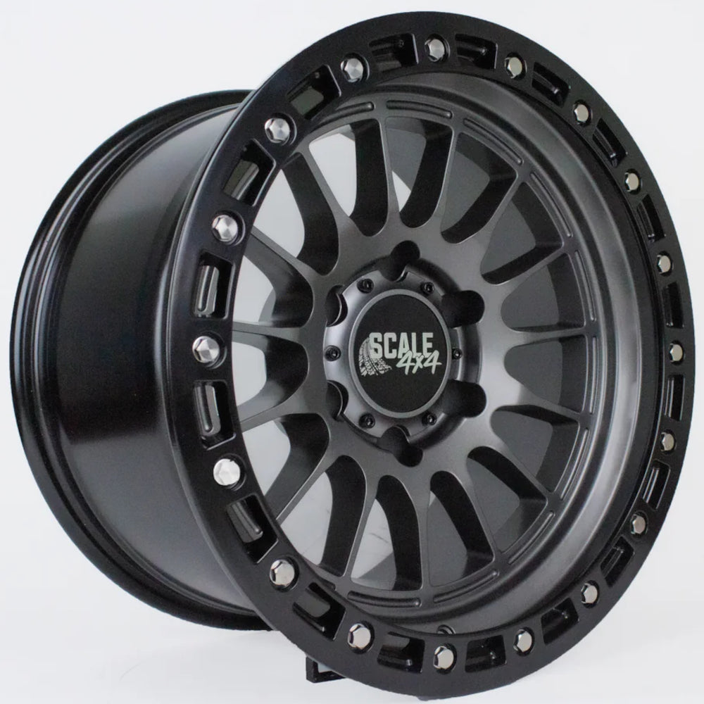 Scale 4x4 S04 Matte Gunmetal with a Black Simulated Beadlock