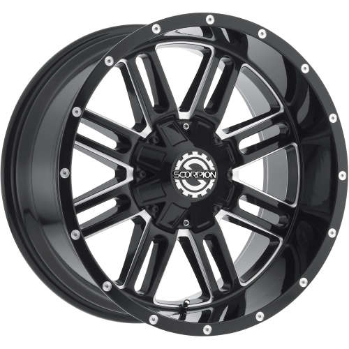 Scorpion SC18 Black with Milled Spoke Edges