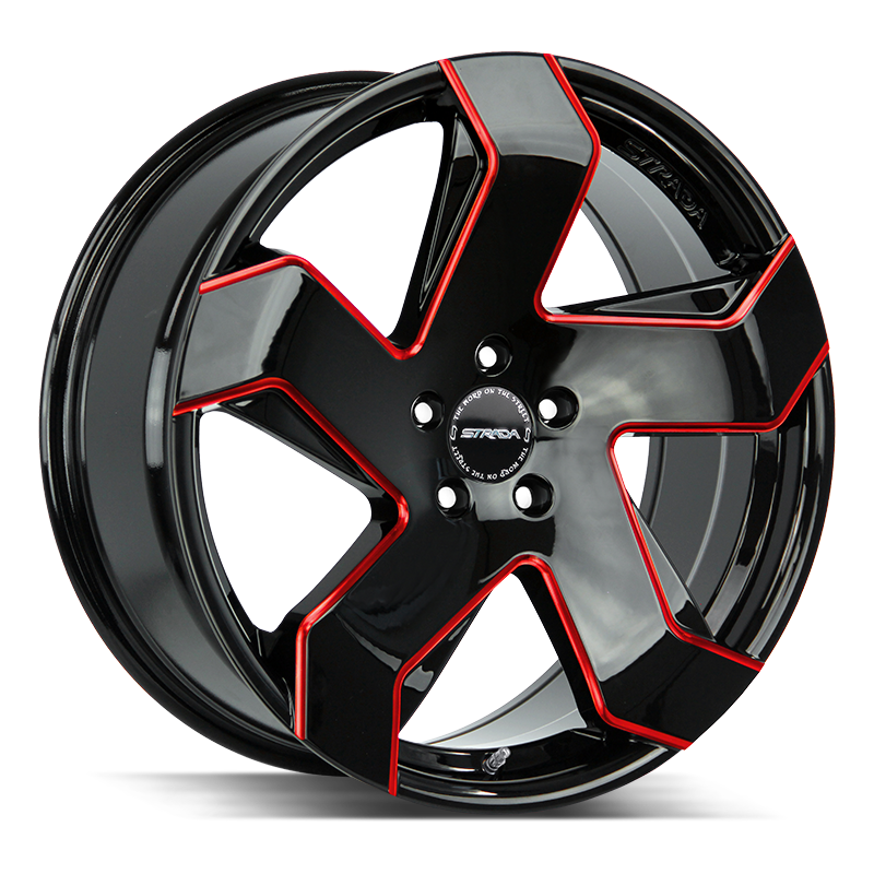 Strada Coltello S65 Black/Red wheel