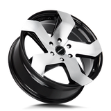 Strada Coltello 20x8.5 gloss black machined spoke faces premium Euro wheel
