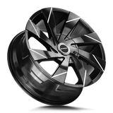 Strada Moto 20x8.5 +40 Gloss Black Milled Accents premium Euro wheel