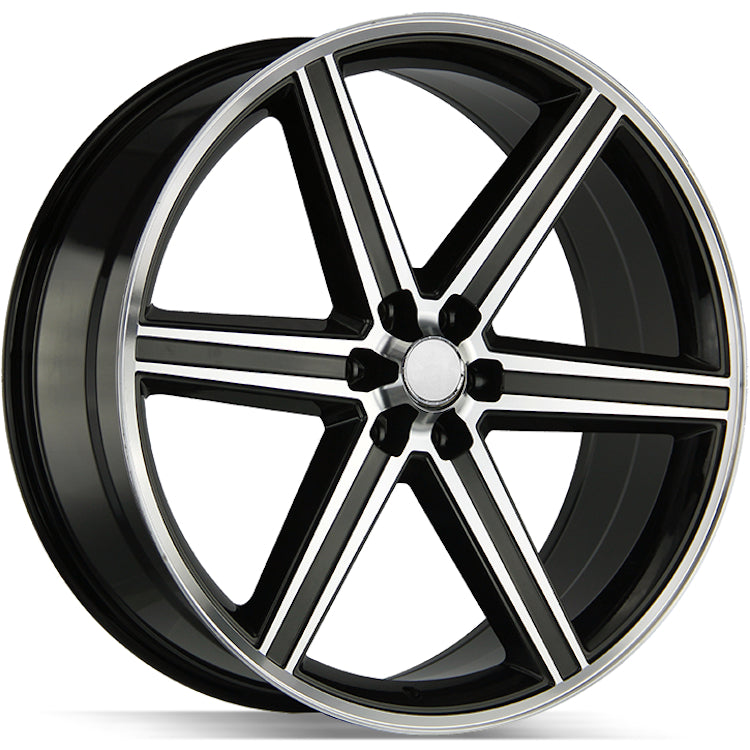 Strada Replicas Iroc Replica Gloss Black with Machined Spoke Faces and Outer Lip Wheel