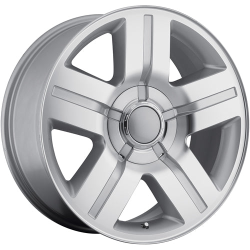 Strada Replicas Silverado Texas Edition Replica Silver with Machined Spoke Faces and Outer Lip Wheel