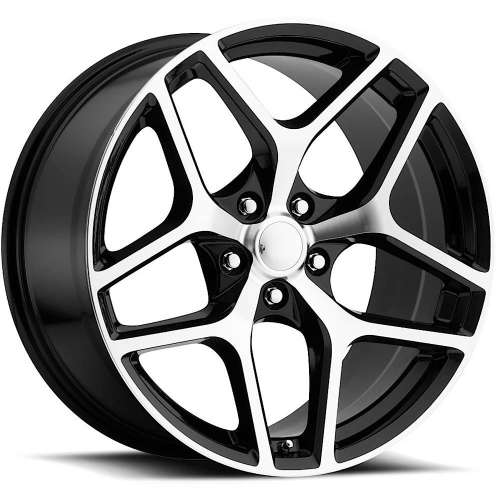 Strada Replicas Z28 Style Replica Gloss Black with Machined Spoke Faces and Outer Lip