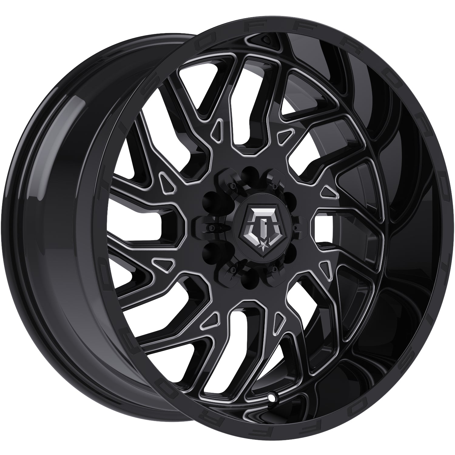 TIS 544BM Gloss Black with Milled Spoke Accents Wheel