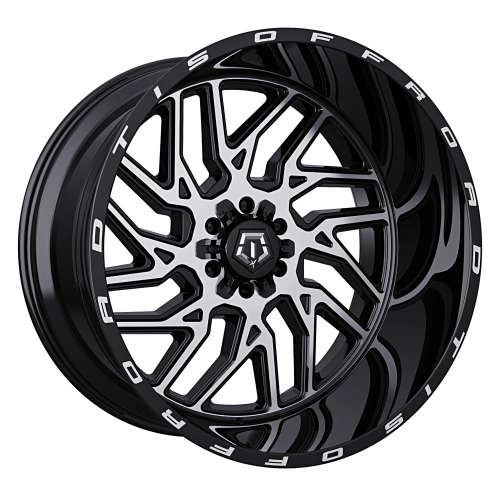 TIS 544MB Gloss Black with Machined Spoke Faces