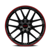 Touren TR60 18x8 Gloss Black with Red Ring premium Euro wheel
