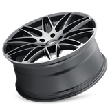 Touren TR75 18x8 +40 matte black brushed dark accent premium Euro wheel