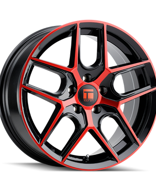 Touren TR79 3279 Gloss Black Machined with Red