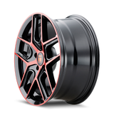 Touren TR79 3279 Gloss Black Machined with Red