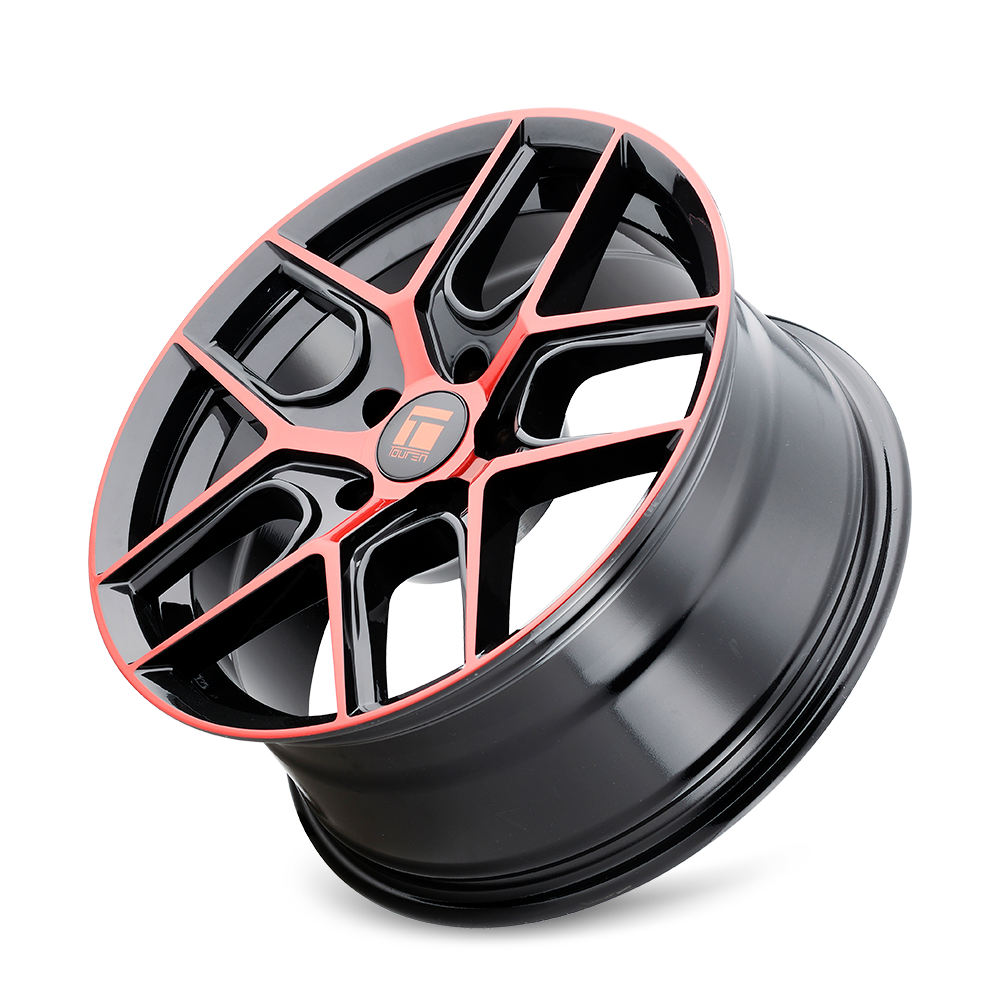 Touren TR79 3279 Gloss Black Machined with Red