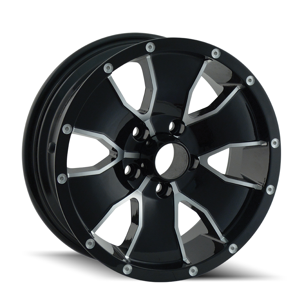Trailer Wheels 14 Gloss Black Machined