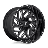 Fuel 1PC Triton 24x12 -44mm Gloss Black with Milled Spokes