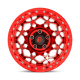 Fuel 1PC Unit 17x9 -15mm Gloss Red with Simulated Beadlock