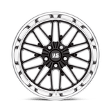 US Mag 1PC U138 SANTA CRUZ 20x10 +6mm Gloss Black with Diamond Cut Lip