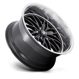 US Mag 1PC Santa Cruz 5 22x10.5 0mm Gloss Black with Diamond Cut Lip