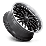 US Mag Santa Cruz 5 22x9 Gloss Black Diamond Cut Lip premium aftermarket wheel