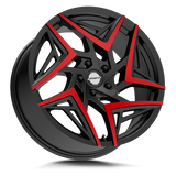 Shift Valve H36 18x8.5 Gloss Black Machined Red Tips premium Euro wheel