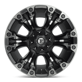 Fuel 1PC Vapor 20x9 +2mm Matte Black with Machined Spokes and Gray Tint