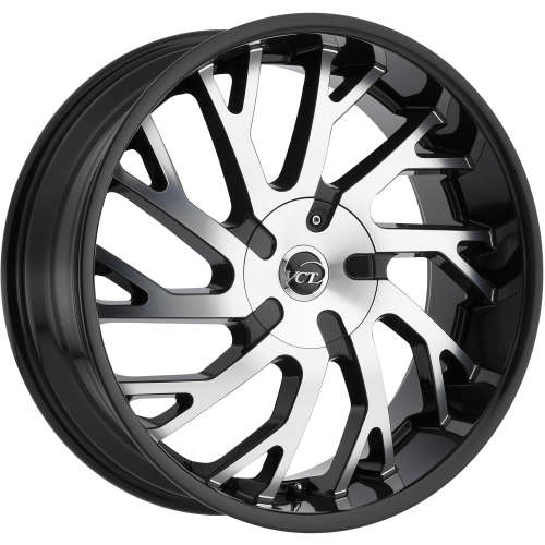 VCT V77 Black with Machined Spoke Faces