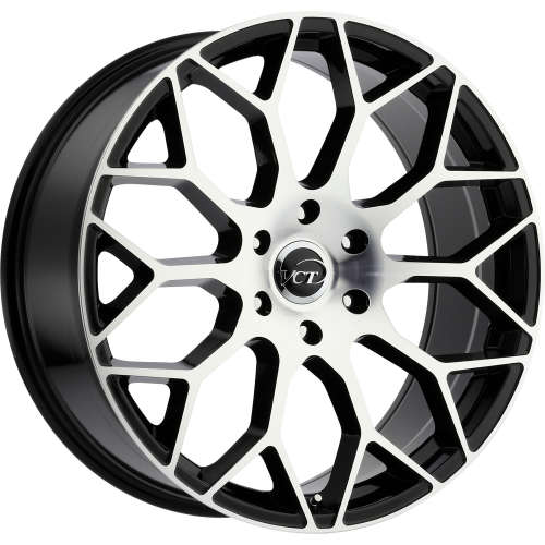 VCT V82 Black with Machined Spoke Faces and Outer Lip