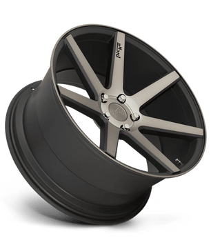 Niche 1PC Verona 20x9 +25 Black with Machined Spoke Faces / Outer Lip with a Black Flake Coat