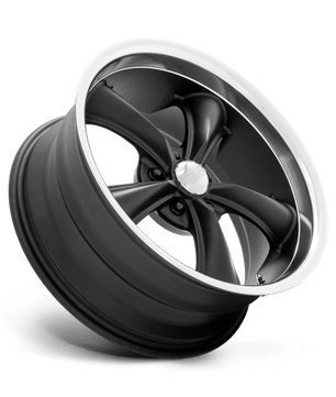 American Racing Vintage VN338 BOSS TT 18x8 +2 Textured Black with Diamond Cut Lip