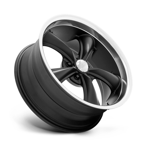 American Racing Vintage VN338 BOSS TT 18x8 +2 Textured Black with Diamond Cut Lip