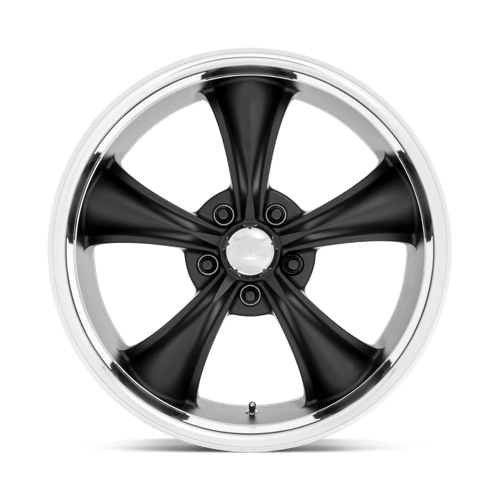 American Racing Vintage VN338 BOSS TT 18x8 +2 Textured Black with Diamond Cut Lip