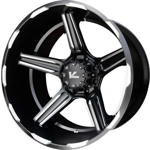 V-Rock Ambush X Satin Black with Milled Spoke Edges and Lip Accents