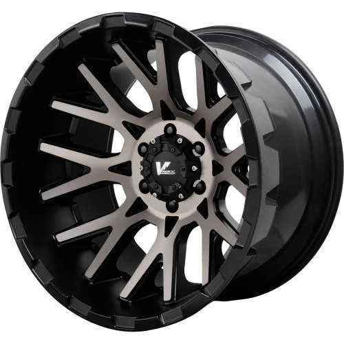 V-Rock Recoil Satin Black with Machined Spoke Faces and a Tinted Clear Coat