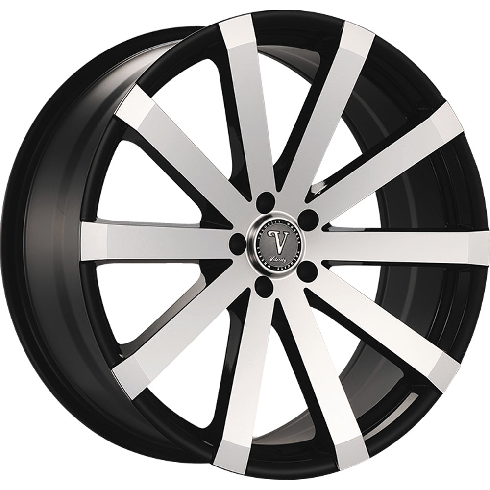 Velocity VW12A-M Black with Machined Spoke Faces Wheel