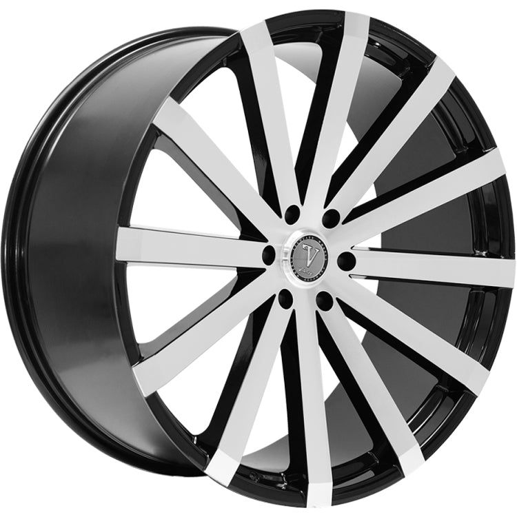 Velocity VW12B-M Black with Machined Spoke Faces Wheel