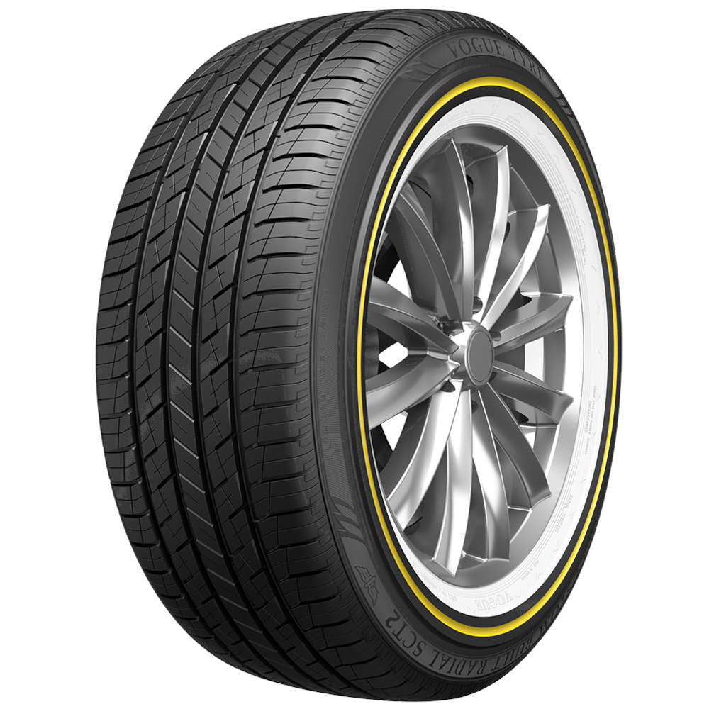 Vogue Custom Built Radial SCT2 White and Gold Stripe 285/45R22XL