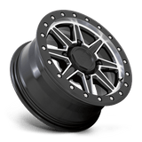 Black Rhino Powersports WEBB UTV 15x7 +51mm Gloss Black with Machined Face