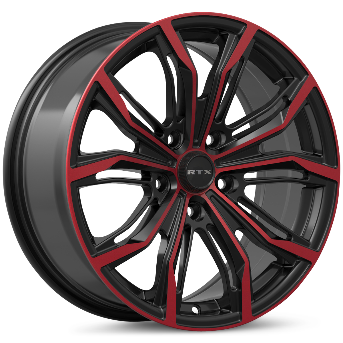 RTX BLACK WIDOW Black Machined Red wheel
