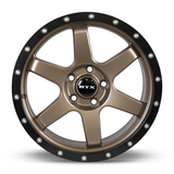 RTX Dakar 17x8 Satin Bronze Black Edge Lip 5x108 premium Euro wheel