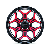 RTX GOLIATH Gloss Black Machined Red Spokes