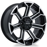 RTX Offroad PEAK Gloss Black Machined wheel