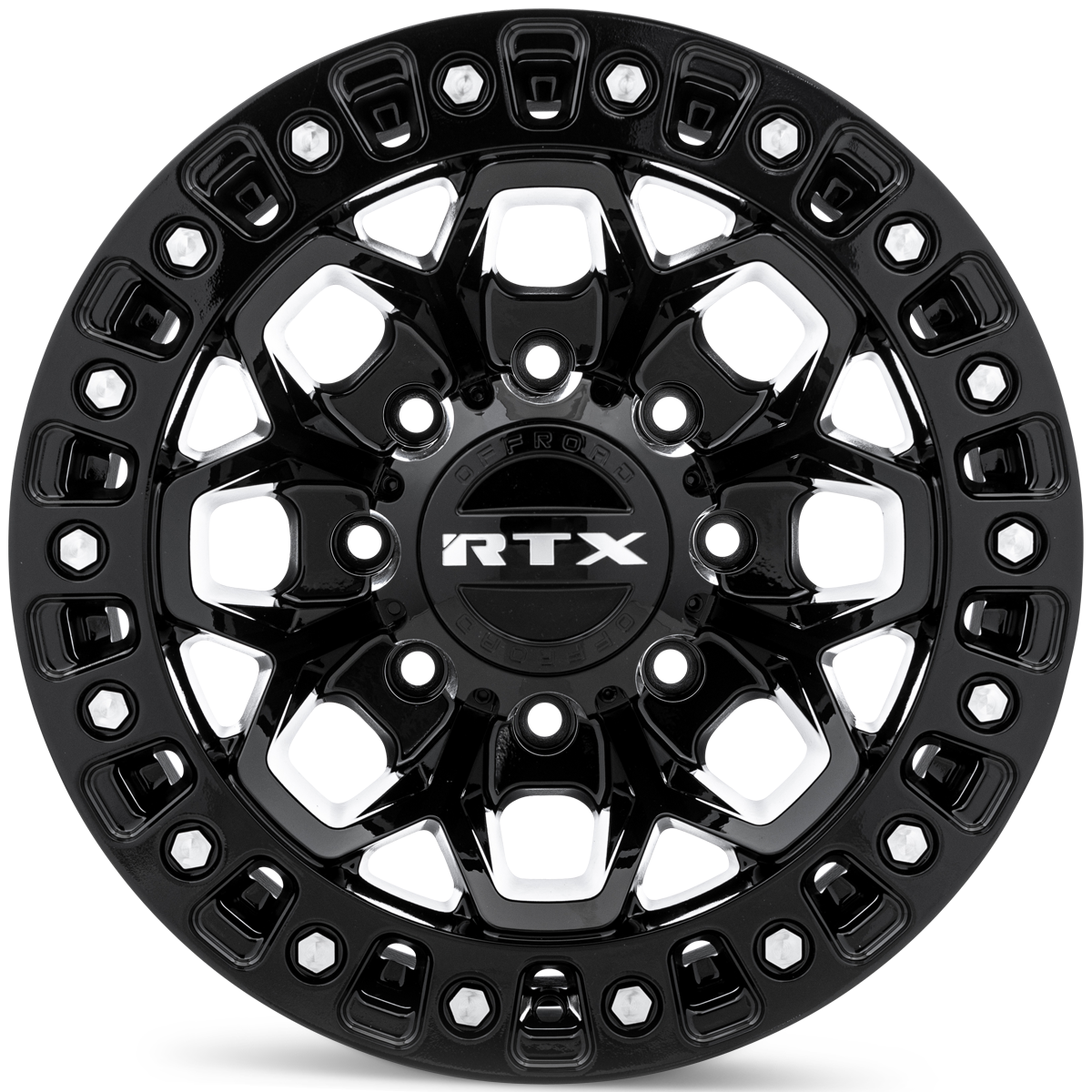 RTX ZION Gloss Black Milled Rivets