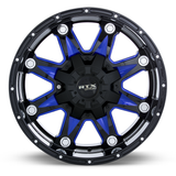 RTX SPINE Black with Milled Blue Spokes